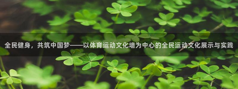 3377体育在线：全民健身，共筑中国梦——以体育运动文化墙为中心的全民运动文化展示与实践